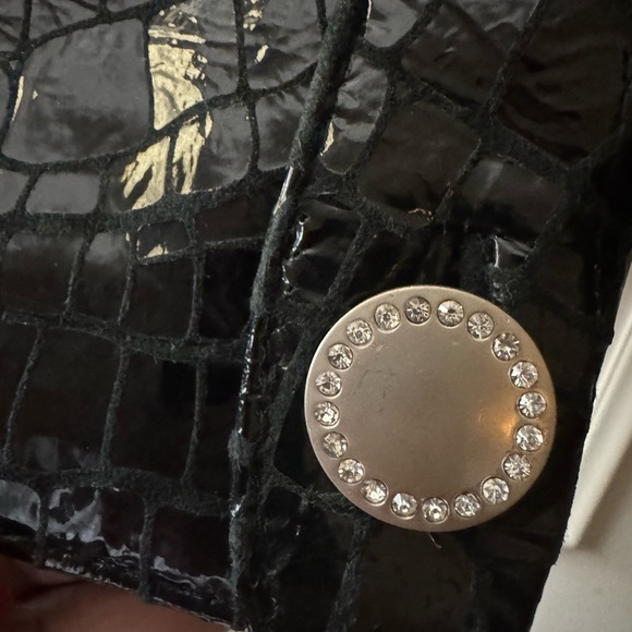 Berek Shiny Black Lamb Leather Croc-Embossed Jacket Size 3x - Picture 5 of 11